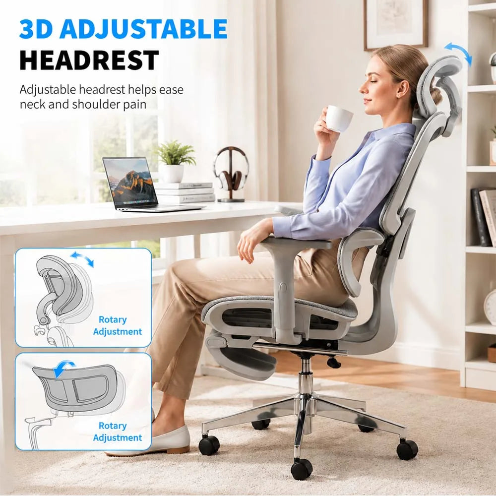 Detajl 3D-nastavljivega vzglavnika na ergonomskem stolu Ergosed VItaly