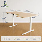 Ergosed Lift003 – Električno Nastavljiva L-Miza - Ergosed Ergonomska in Ortopedska oprema