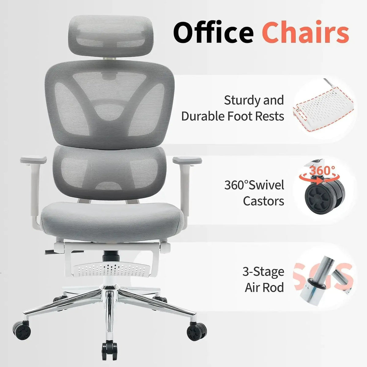Ergosed MVP1000 – Ergonomski Pisarniški Stol - Ergosed Ergonomska in Ortopedska oprema