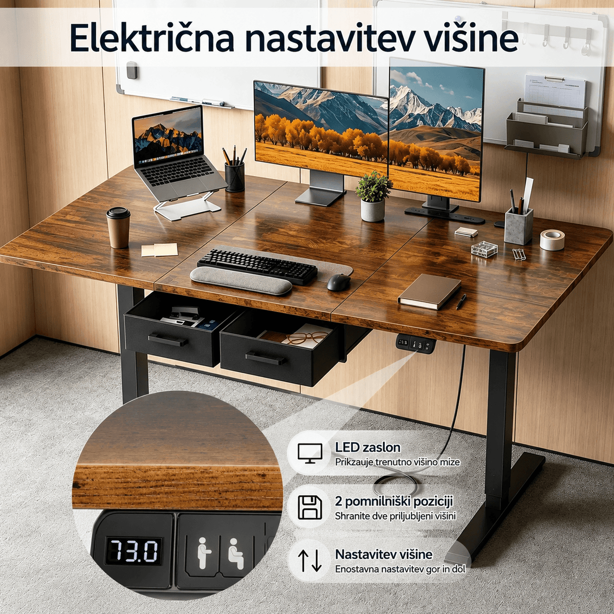 Ergosed Office – Električno Nastavljiva Miza - Ergosed Ergonomska in Ortopedska oprema