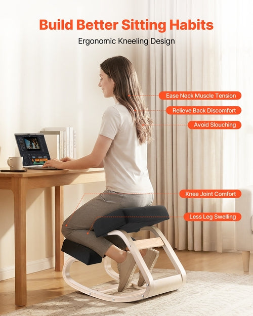Ergonomski klečeči stol z lesenim okvirjem