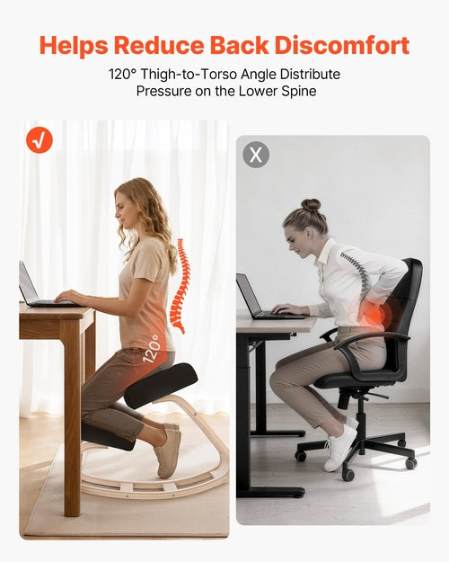 Ergonomski klečeči stol z lesenim okvirjem
